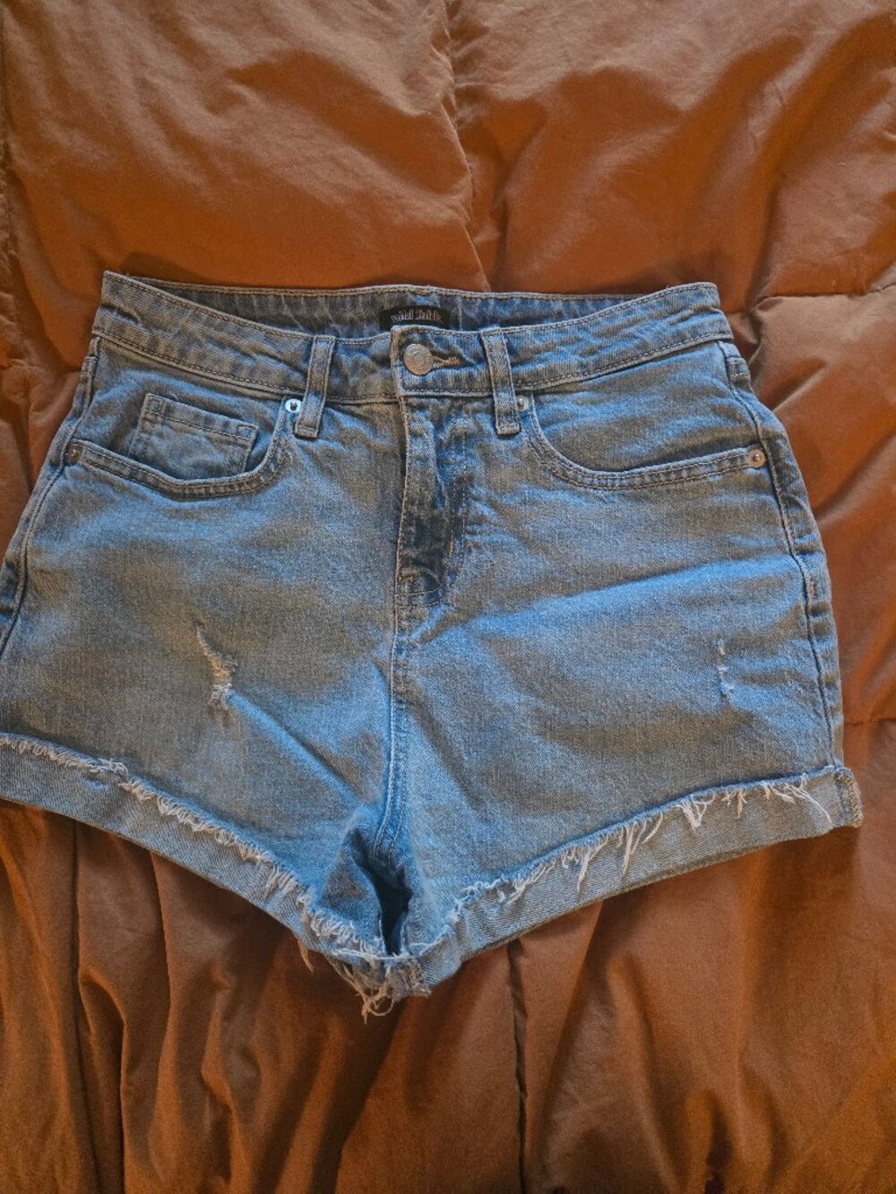 Wild Fable High-Rise Distressed Denim Shorts - Light Wash - Size 4